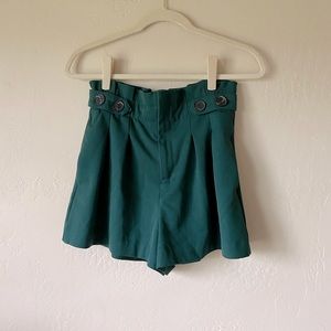 Zara high waisted paper bag shorts